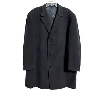 Calvin Klein Wool Cashmere Quiet Luxury Mens Overcoat 50R Black Old Money